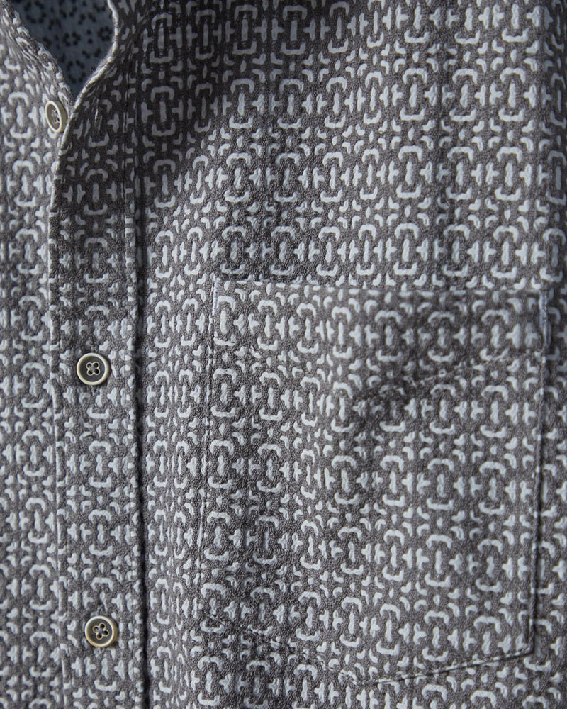 Short Sleeve Tile-Textured Jacquard Shirt