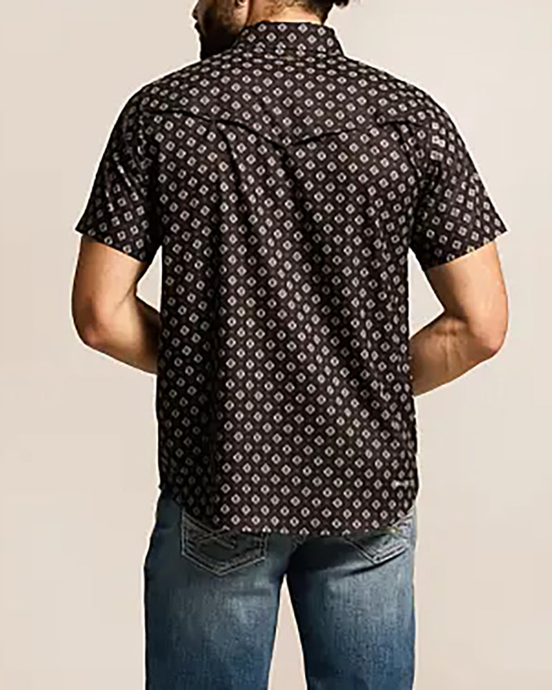Men's Geometric Printed Performance Snap Western Shirt