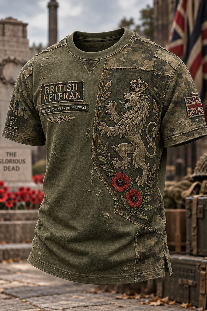 Men's British Veteran Lion Camo T-Shirt