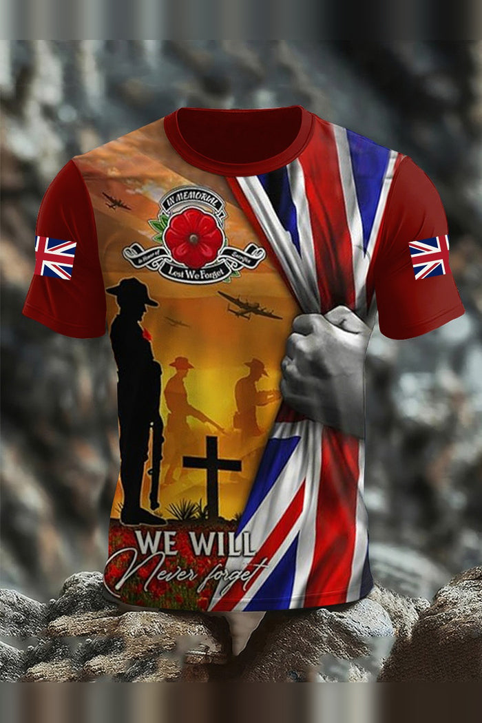 Men's We Will Never Forget Short Sleeves T-Shirt