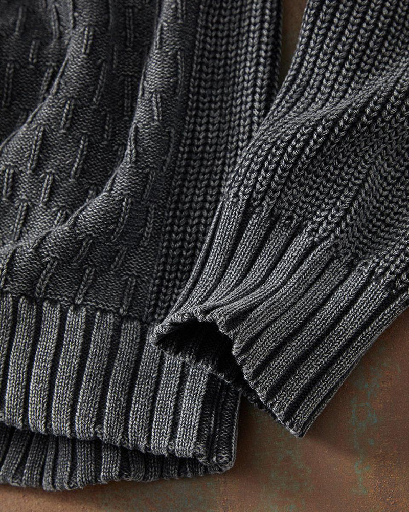 Men's Multi-Stitch Mock Neck Sweater
