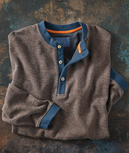Blue-Tipped Twisted Knit Shirt