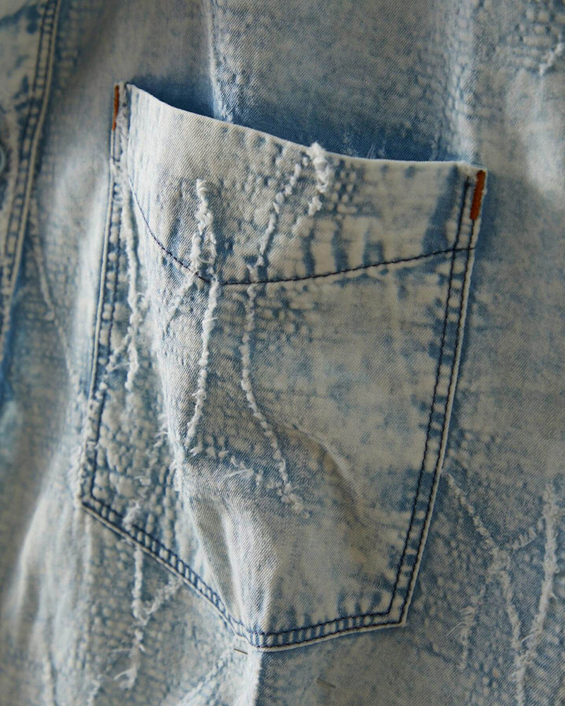 Textured Washed Short Sleeve Shirt