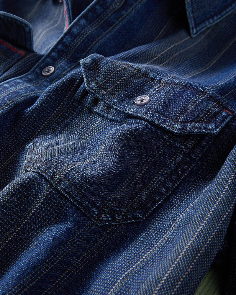 Men's Double Pocket Striped Shirt