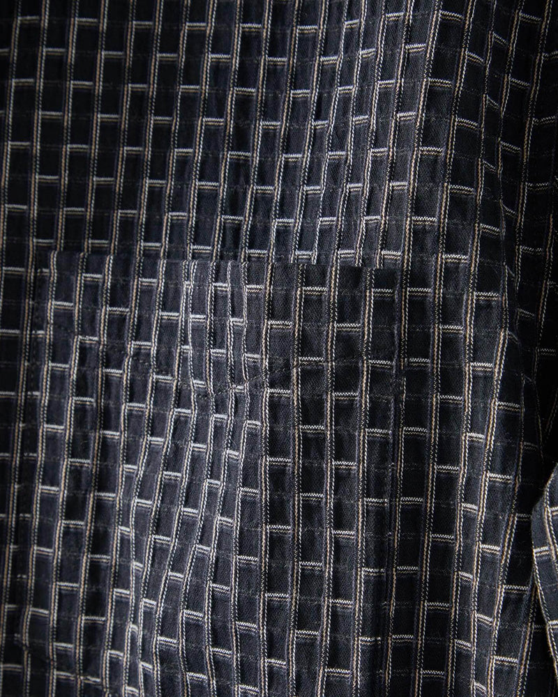 Long Sleeve Checkered Stretch Shirt