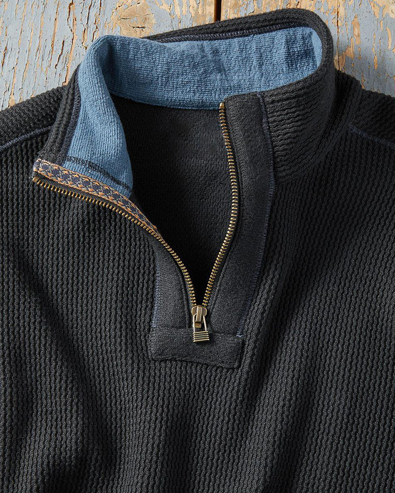 Men's Ripple Texture Half-Zip Pullover