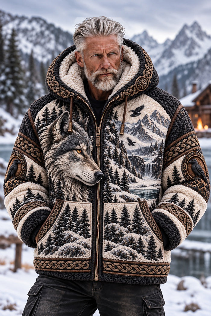 Men’s Sherpa Lined Zip Hooded Jacket