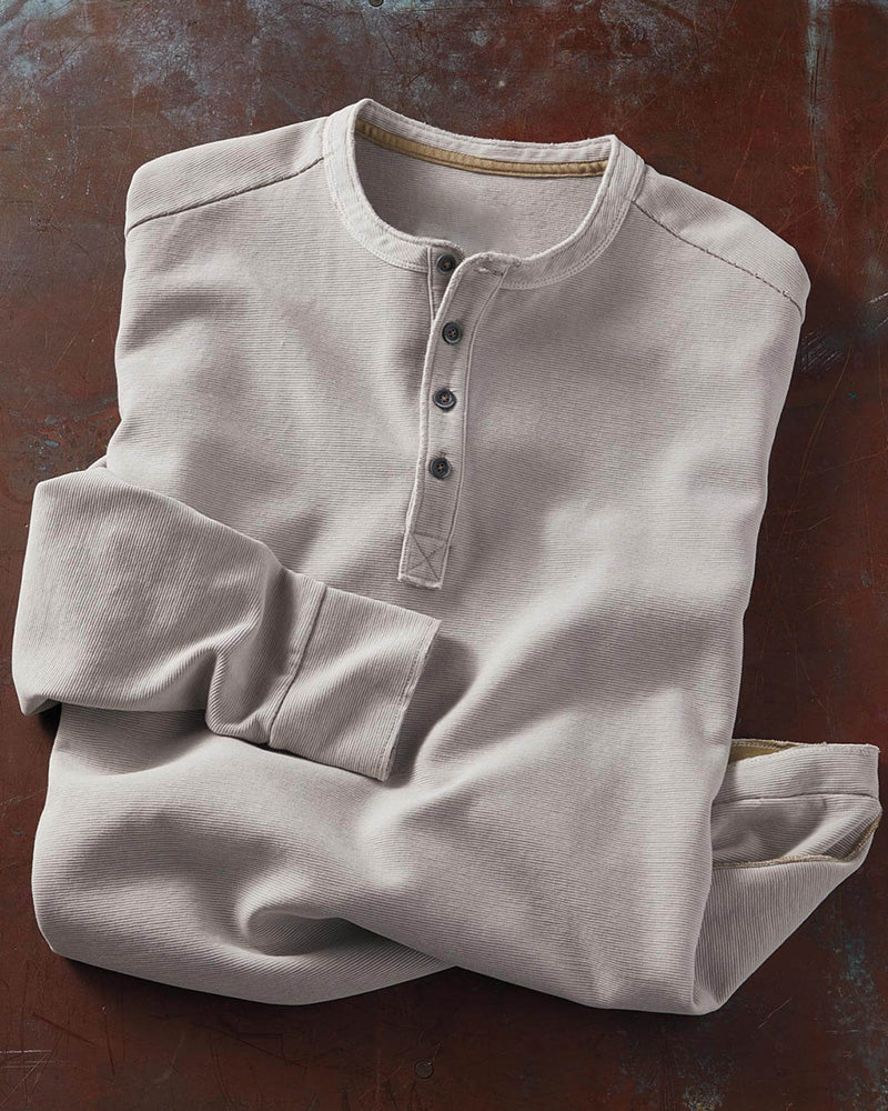 Long Sleeve Ottoman Texture Henley