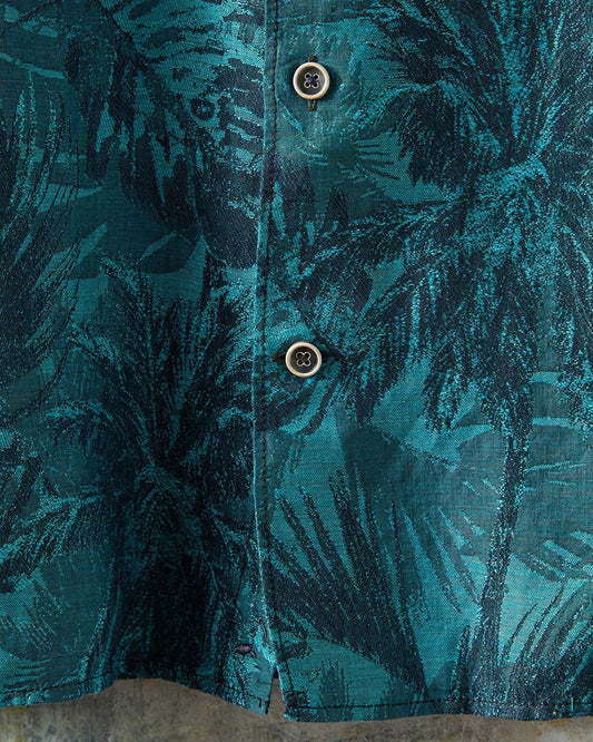 Aqua Short Sleeve Jacquard Shirt