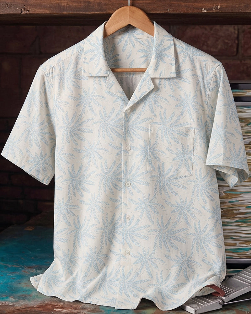 Palm Print Short Sleeve Shirt