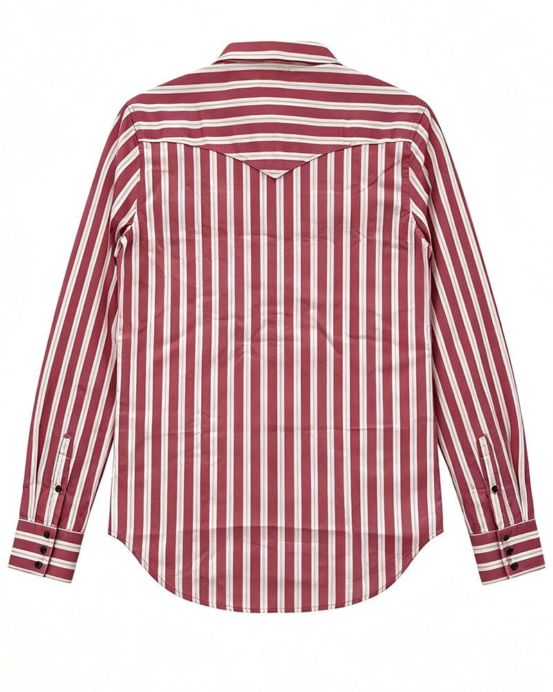 Men's Burgundy Striped Vintage Shirt