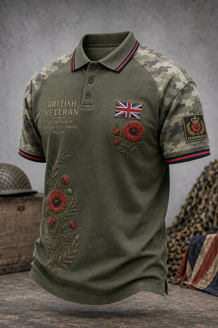 British Veteran Camo Polo Shirt