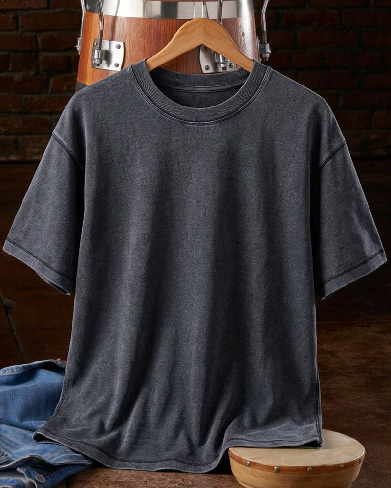 Men's Charcoal Gray Short Sleeve Crew Neck T-Shirt