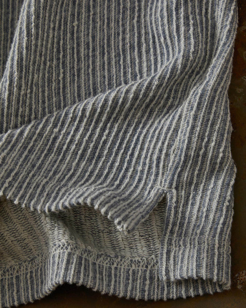 Men's Blue Ripple Texture Short Sleeve Polo Shirt