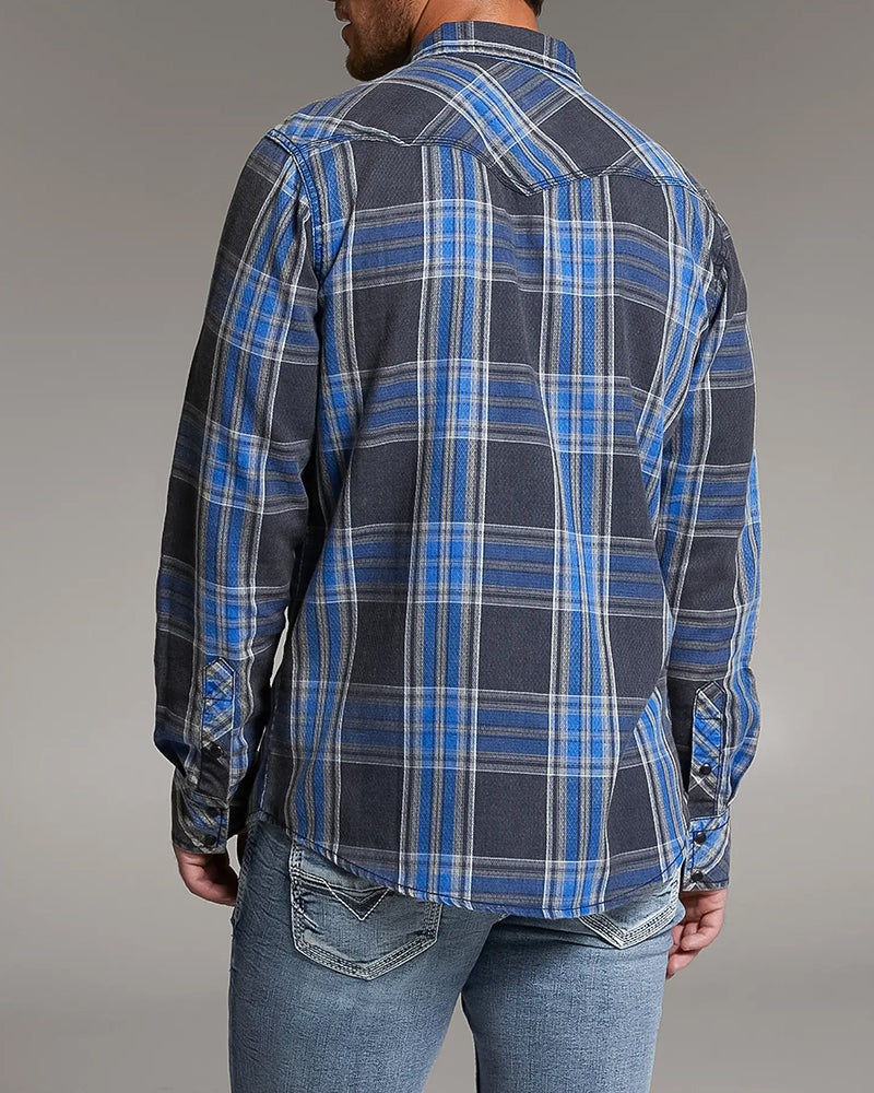 Western Contrast Plaid Shirt