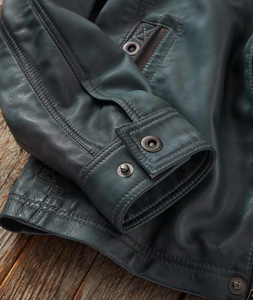 Men's Slate Leather Bomber