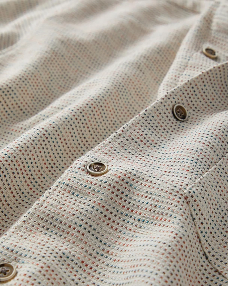 Long Sleeve Cotton Blend Colorful Weave Shirt