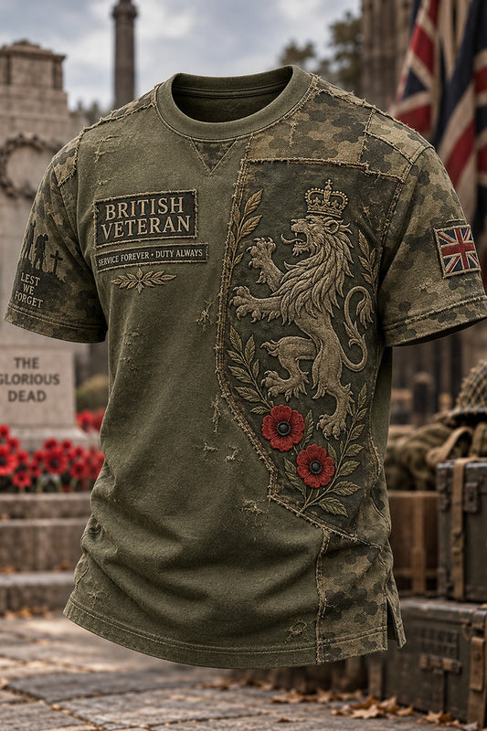 Men's British Veteran Lion Camo T-Shirt