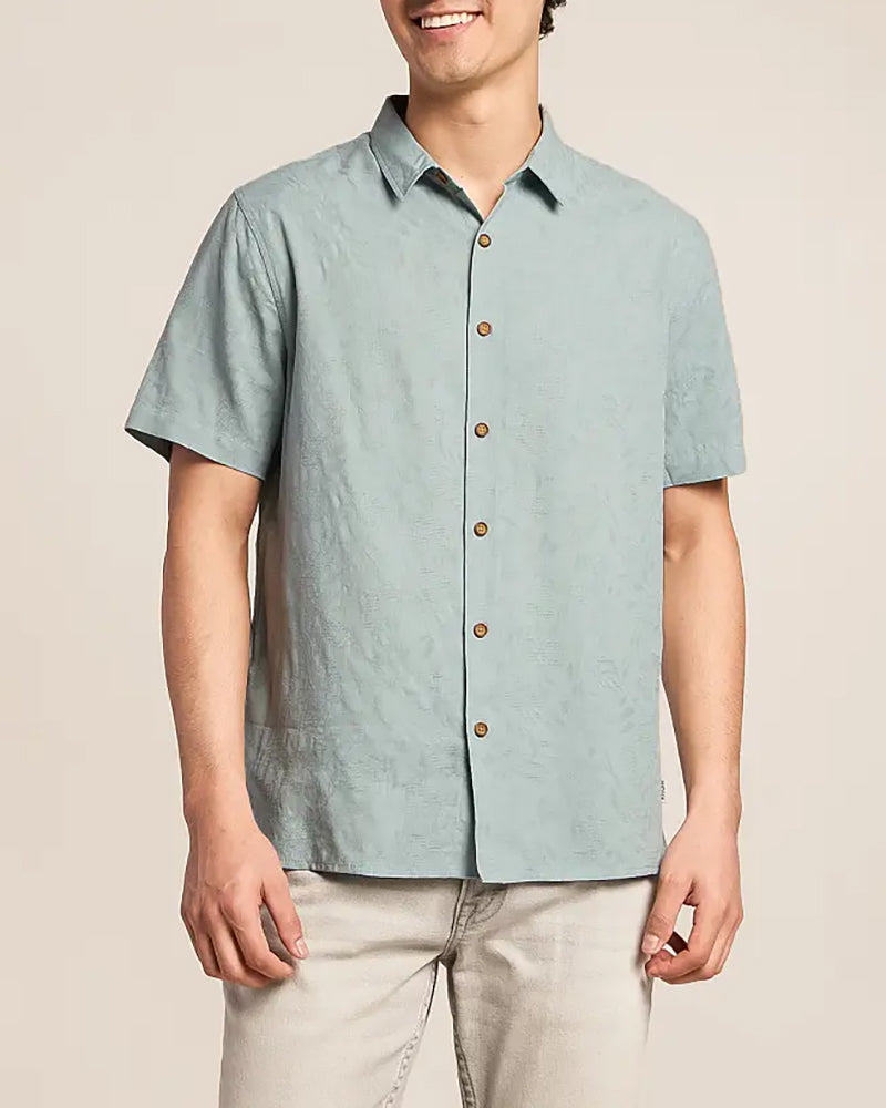 Men's Tonal Floral Jacquard Short Sleeve Shirt