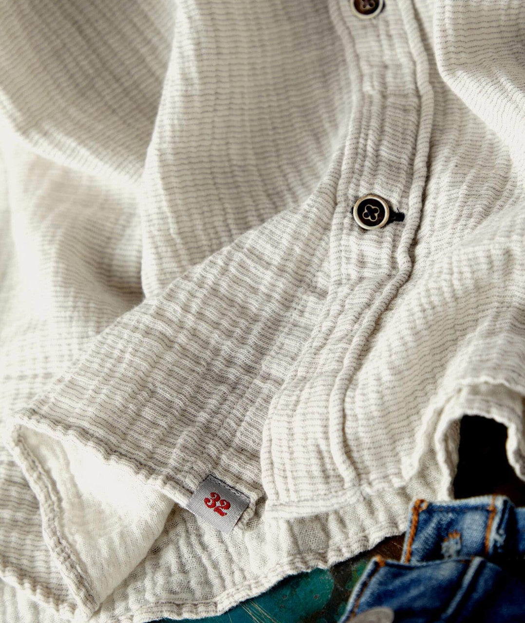 Cotton Crinkle Gauze Stripe Shirt