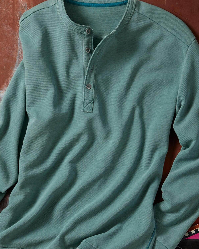 Long Sleeve Ottoman Texture Henley