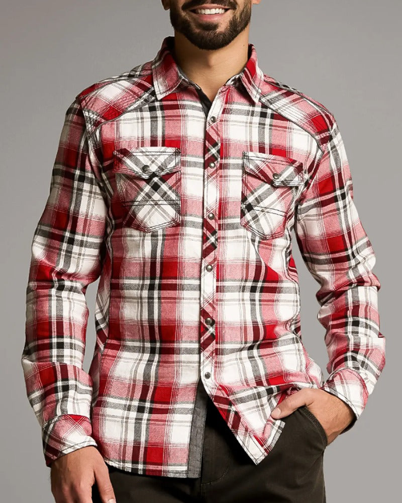 Men's Western Casual Long Sleeve Shirt
