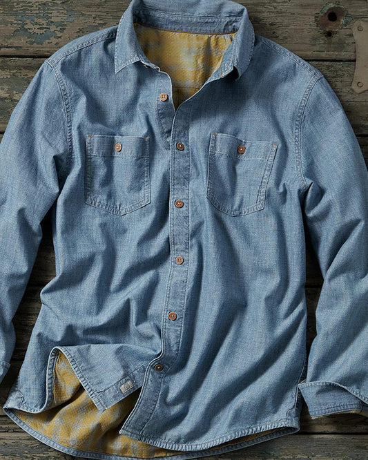Men's Contrast Lining Pocket Shirt