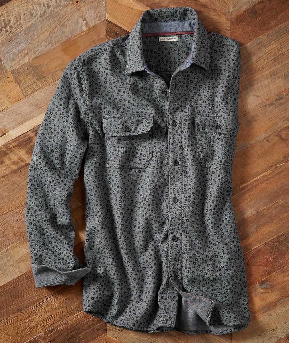 Casual Men's Abstract Flannel Top