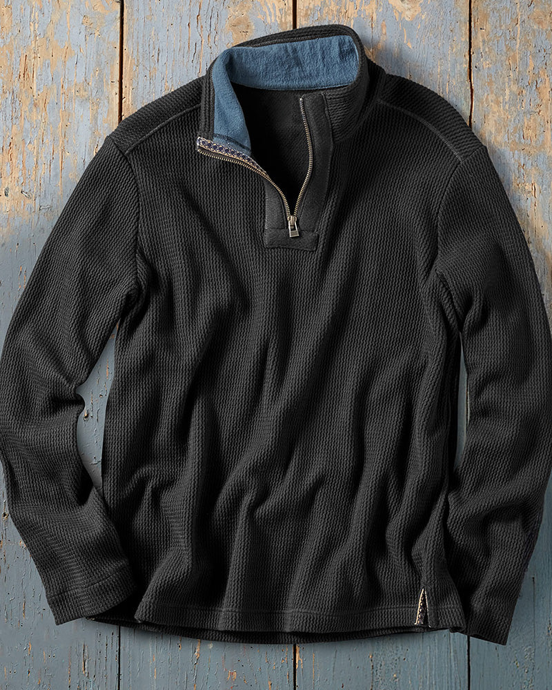 Men's Ripple Texture Half-Zip Pullover