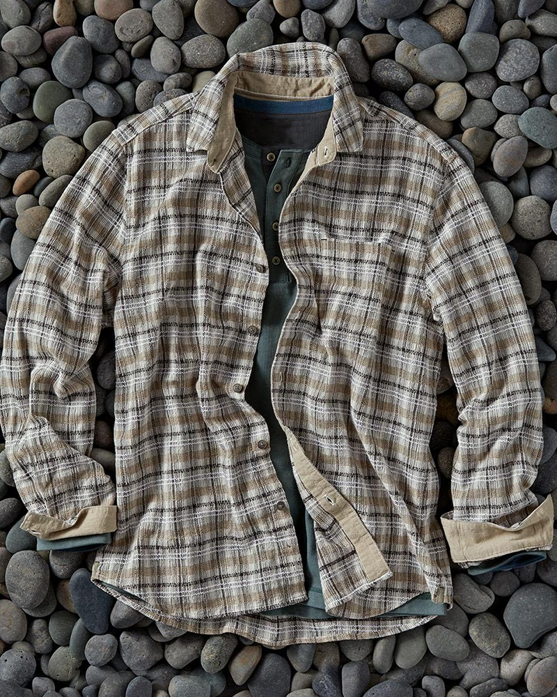 Men's Hazelnut Plaid Long Sleeve Shirt
