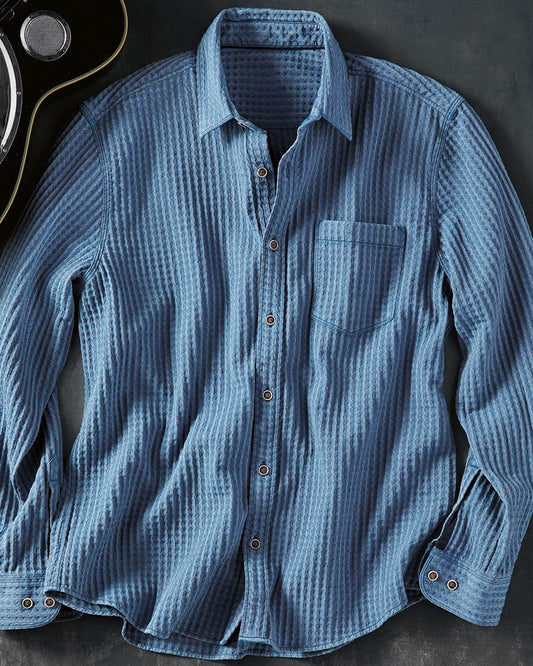 Long Sleeve Dimensional Texture Stretch Shirt