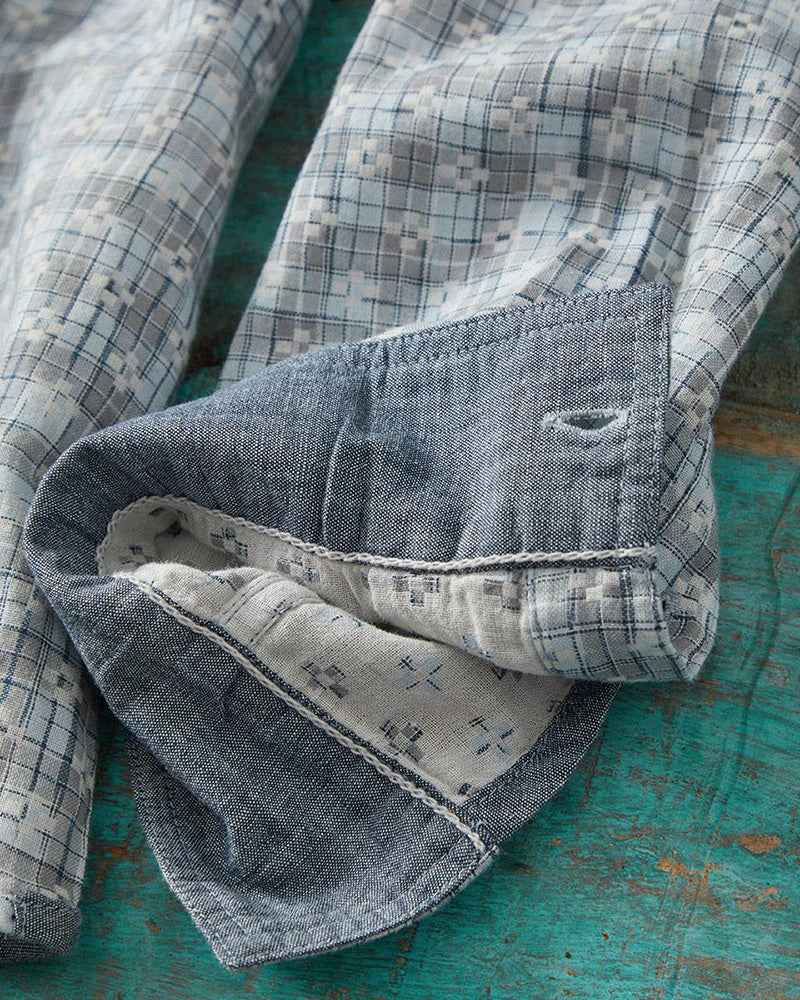 Men's Contrast Cuff Plaid Shirt