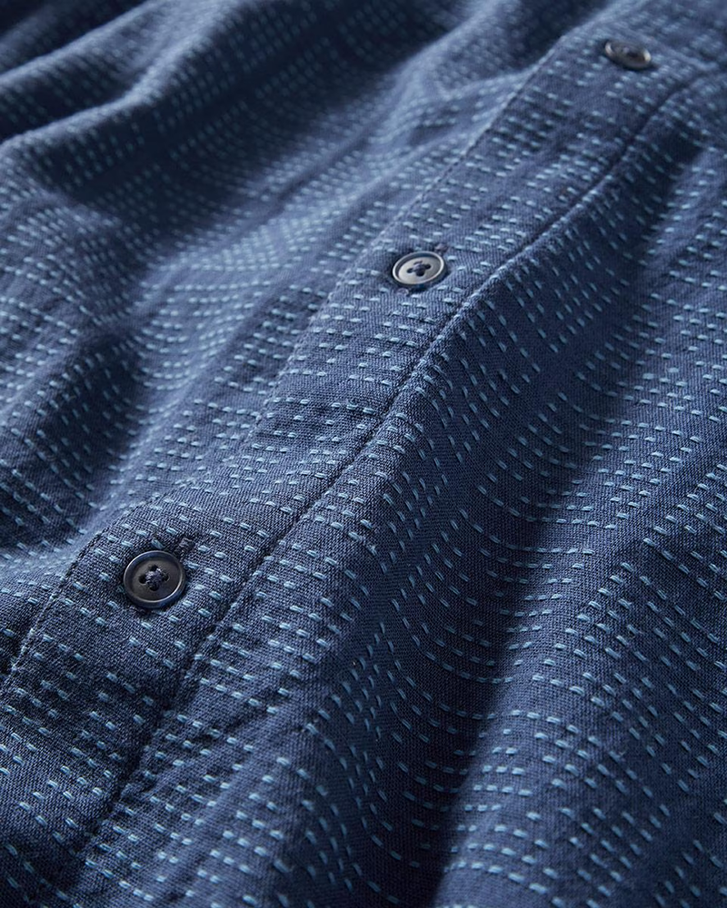 Men's Navy Woven Short Sleeve Shirt