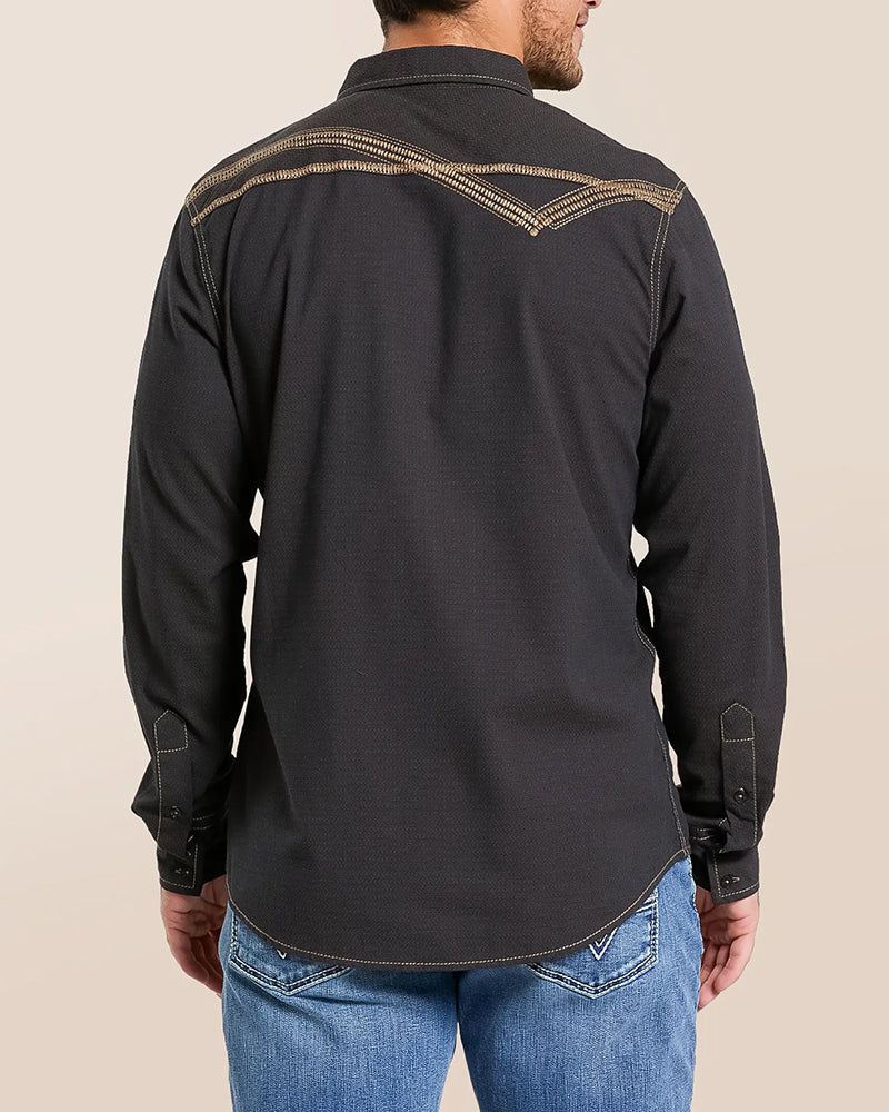 Black Brown Athletic Western Shirt