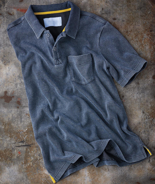 Textured Washed Knit Polo