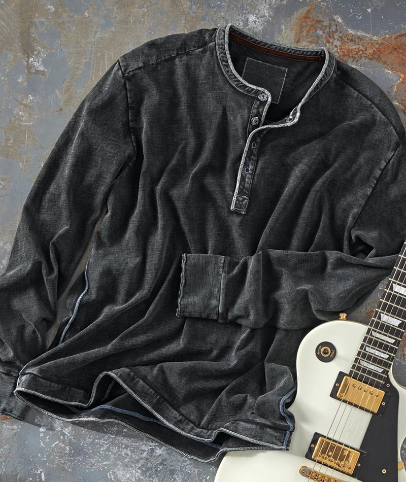 Long Sleeve Cotton Slub Snap Shirt