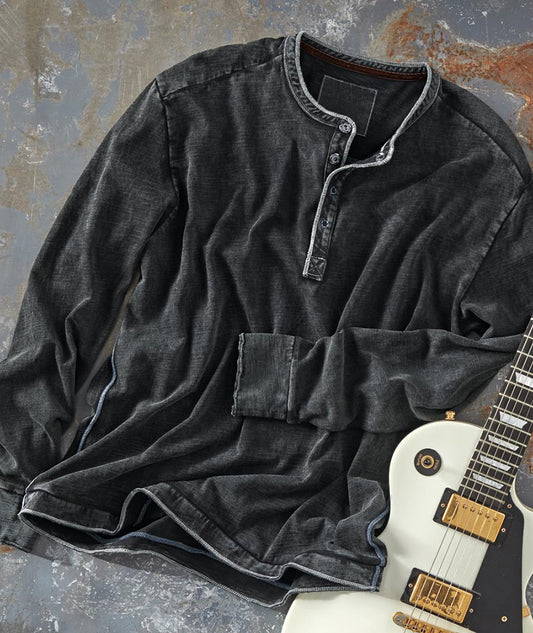 Long Sleeve Cotton Slub Snap Shirt