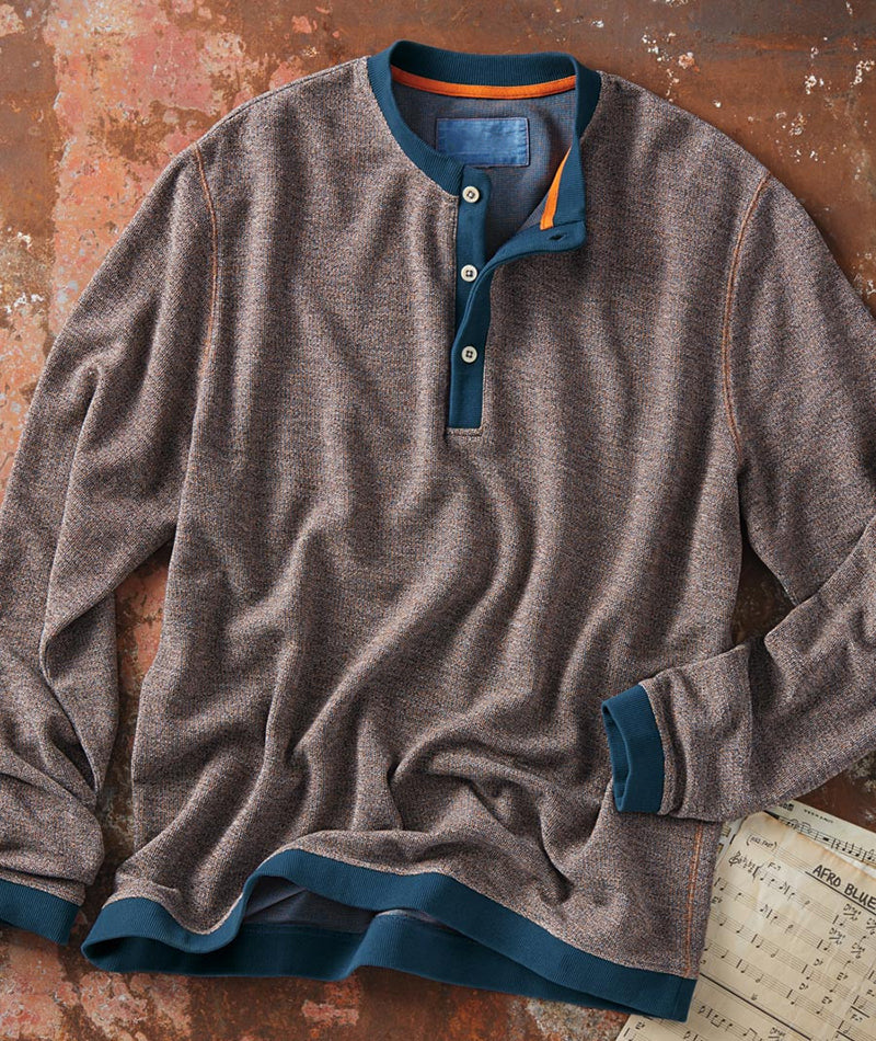 Blue-Tipped Twisted Knit Shirt