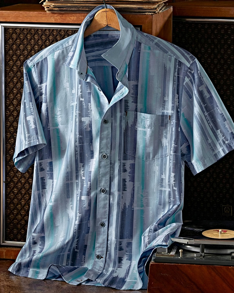 Jacquard Stripe Button-Down Shirt