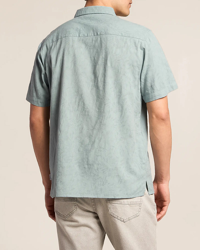 Men's Tonal Floral Jacquard Short Sleeve Shirt