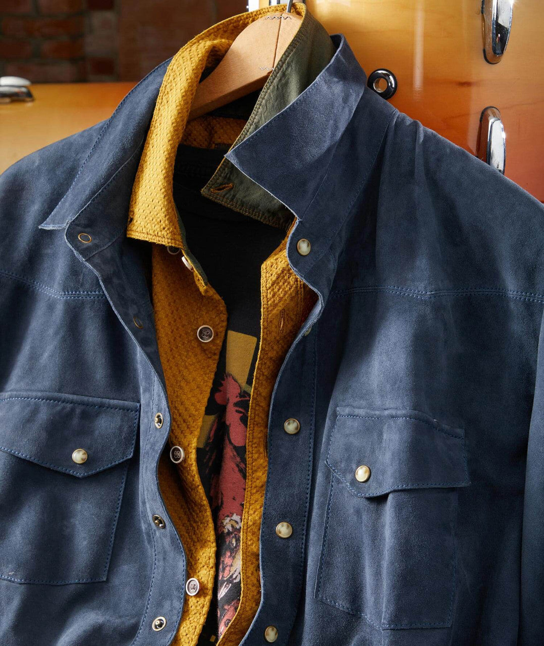 Goat Suede Leather Jacket Shirt