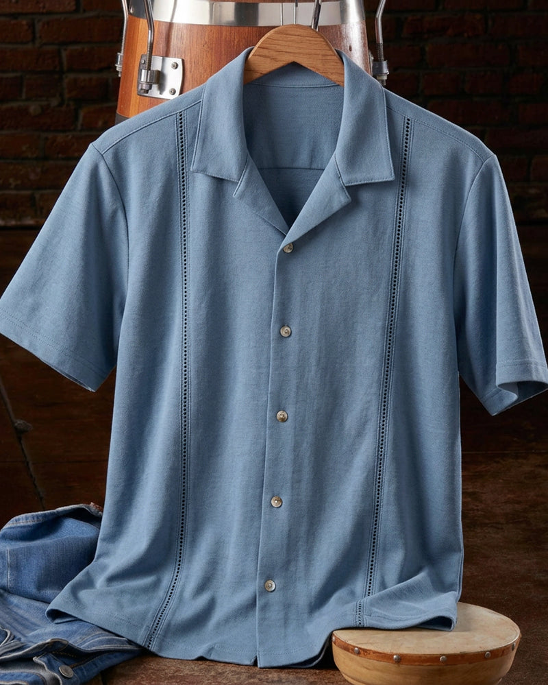 Men's Dusty Blue Short Sleeve Shirt