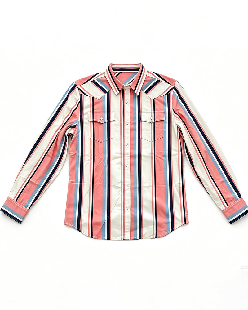 Men's Vertical Stripe Long Sleeve Shirt