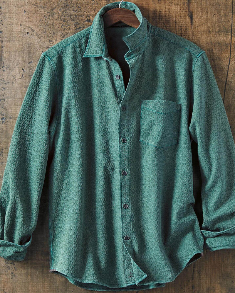 Long Sleeve Jacquard Texture Shirt