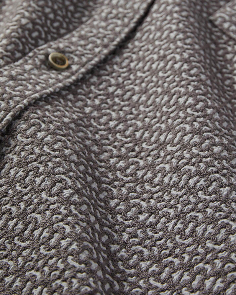 Short Sleeve Tile-Textured Jacquard Shirt