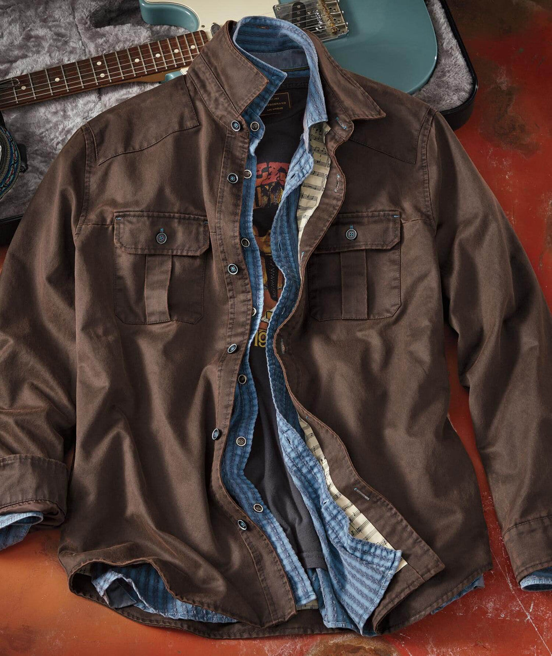 Casual Vintage Pocket Overshirt