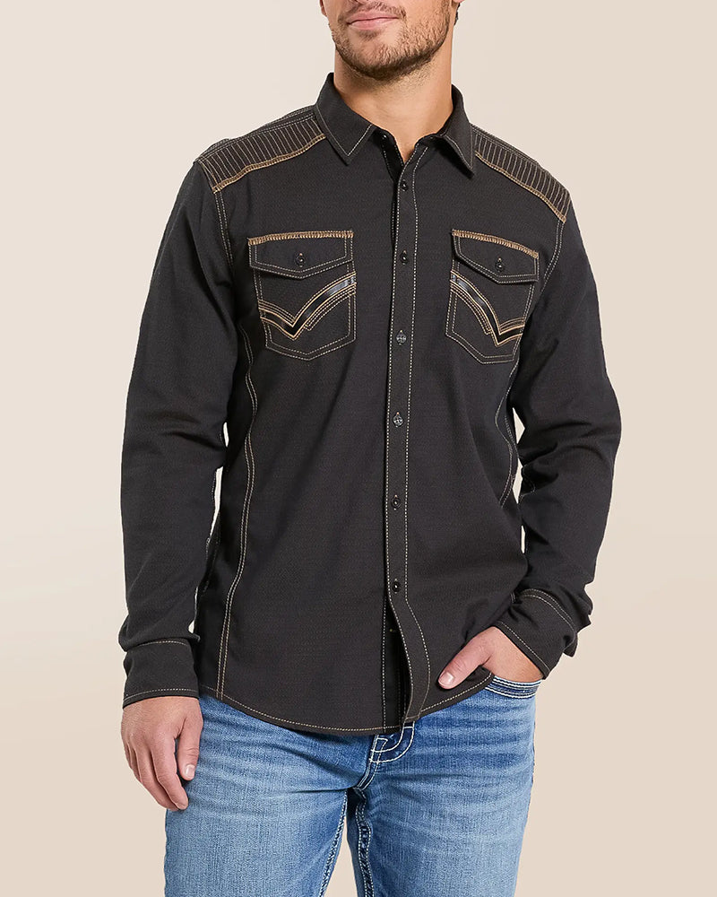 Black Brown Athletic Western Shirt