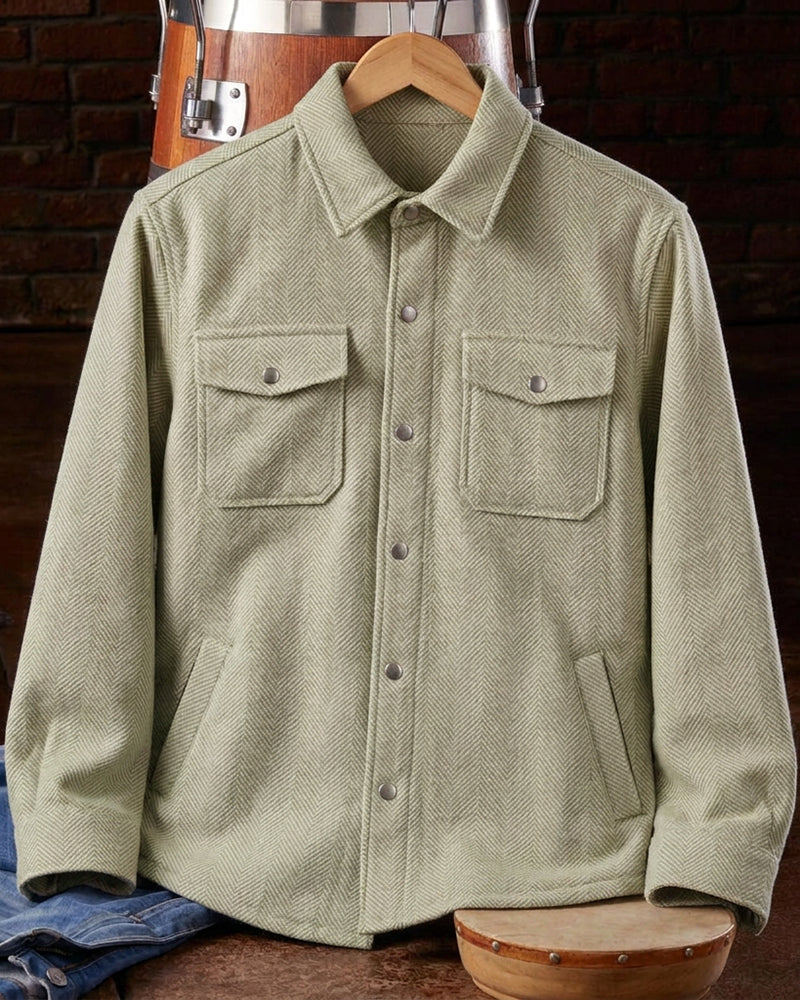 Herringbone Brushed Long Sleeve Shirt