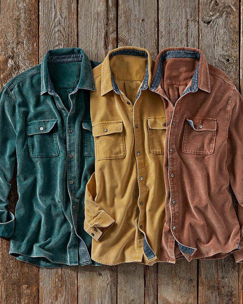 Men's Fine-Wale Cord Button Shirt – Garmaty