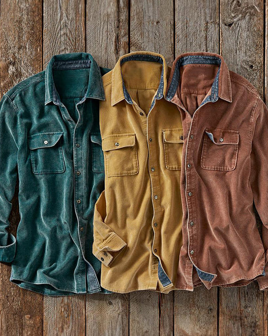Men's Fine-Wale Cord Button Shirt